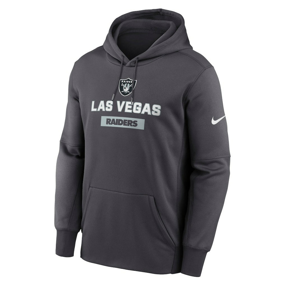 Las Vegas Raiders Toss Sweep Performance Pullover Hoodie - Anthracite - Nike
