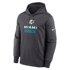 Miami Dolphins Toss Sweep Performance Pullover Hoodie - Anthracite - Nike