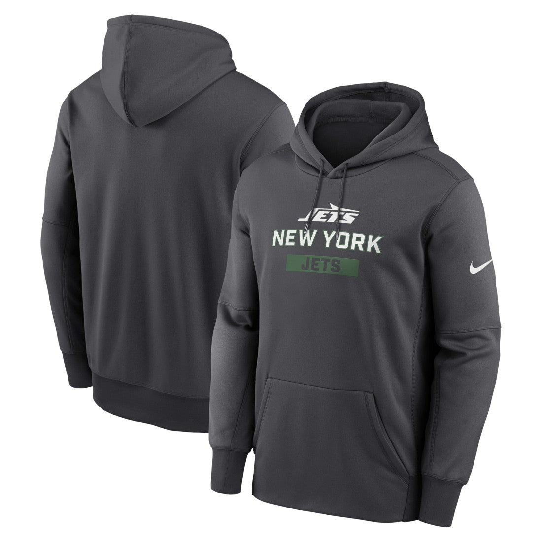 New York Jets Toss Sweep Performance Pullover Hoodie - Anthracite - Nike