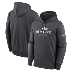 New York Jets Toss Sweep Performance Pullover Hoodie - Anthracite - Nike