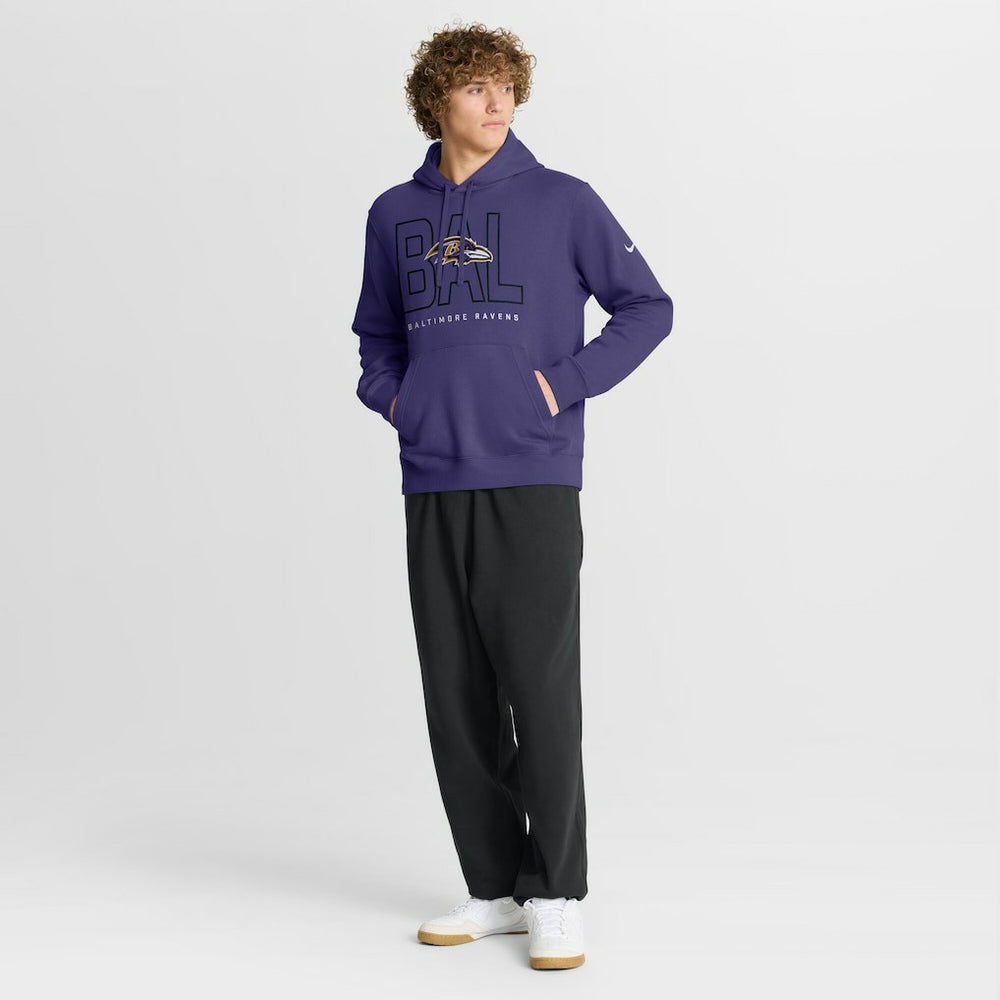 Baltimore Ravens Busted Play Club Fleece Pullover Hoodie - Purple - Nike