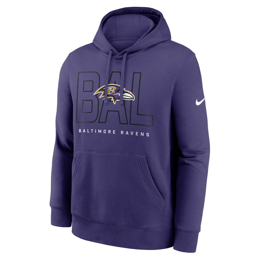 Baltimore Ravens Busted Play Club Fleece Pullover Hoodie - Purple - Nike