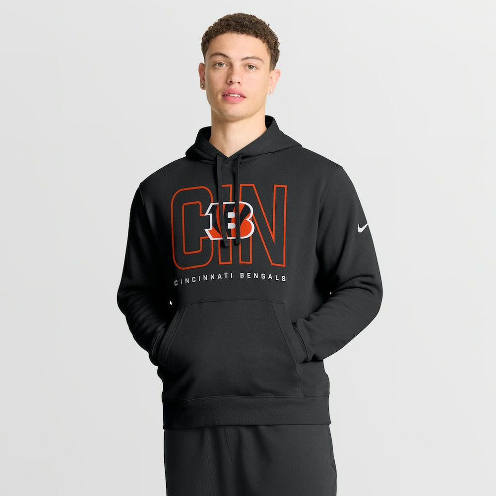 Cincinnati Bengals Busted Play Club Fleece Pullover Hoodie - Black - Nike