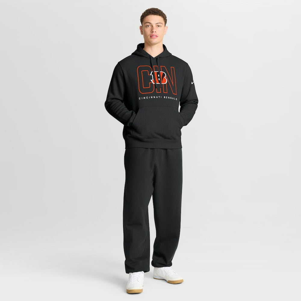 Cincinnati Bengals Busted Play Club Fleece Pullover Hoodie - Black - Nike