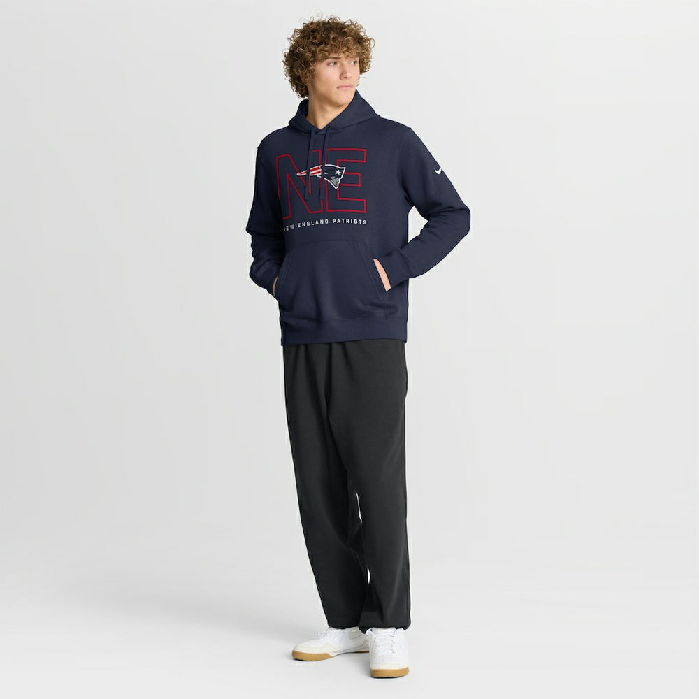 New England Patriots Busted Play Club Fleece Pullover Hoodie - Navy - Nike