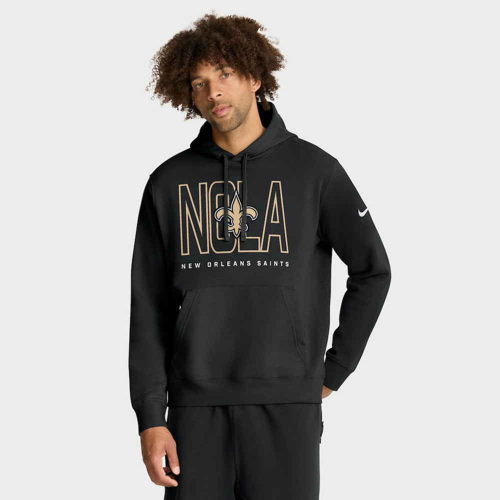 New Orleans Saints Busted Play Club Fleece Pullover Hoodie - Black - Nike