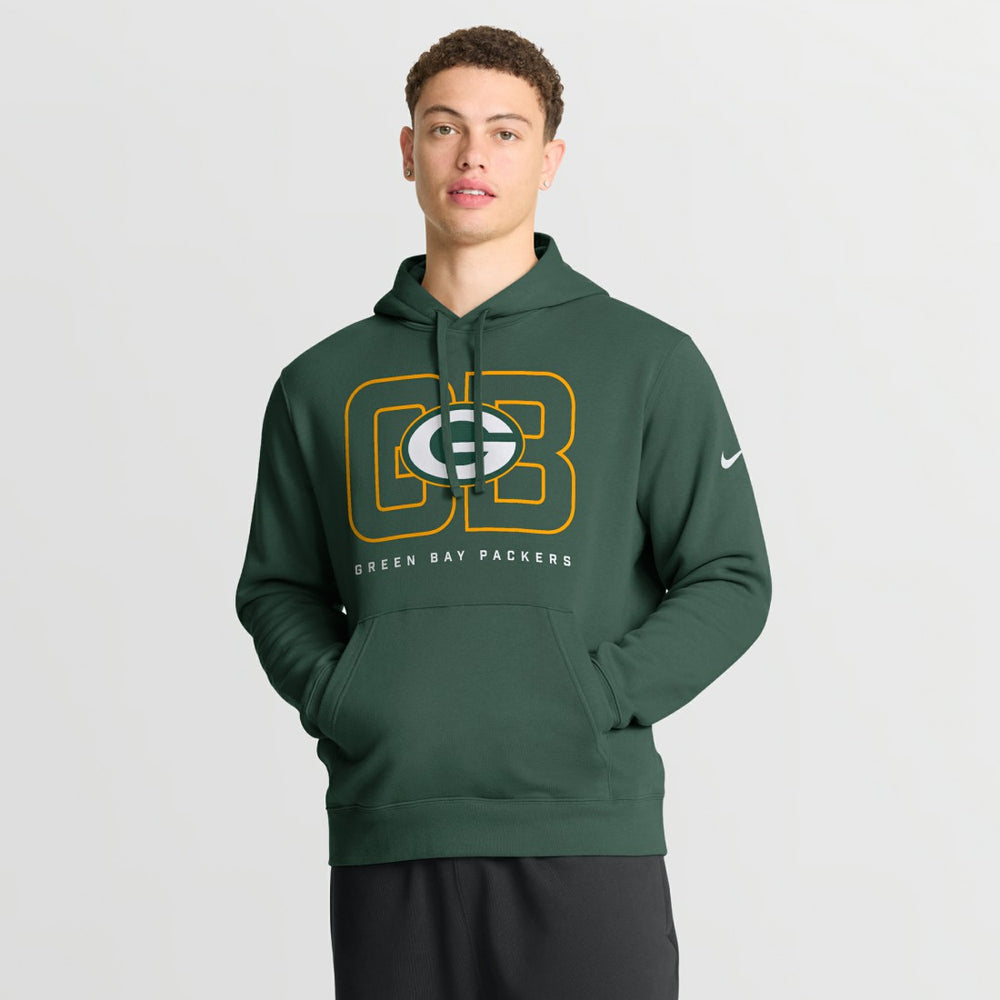 Green Bay Packers Busted Play Club Fleece Pullover Hoodie - Green - Nike
