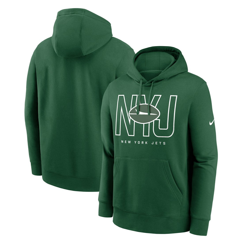 New York Jets Busted Play Club Fleece Pullover Hoodie - Green - Nike