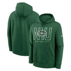 New York Jets Busted Play Club Fleece Pullover Hoodie - Green - Nike