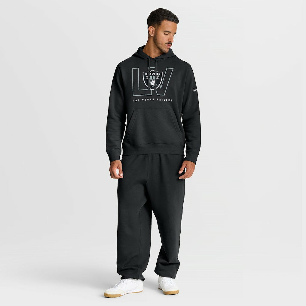 Las Vegas Raiders Busted Play Club Fleece Pullover Hoodie - Black - Nike