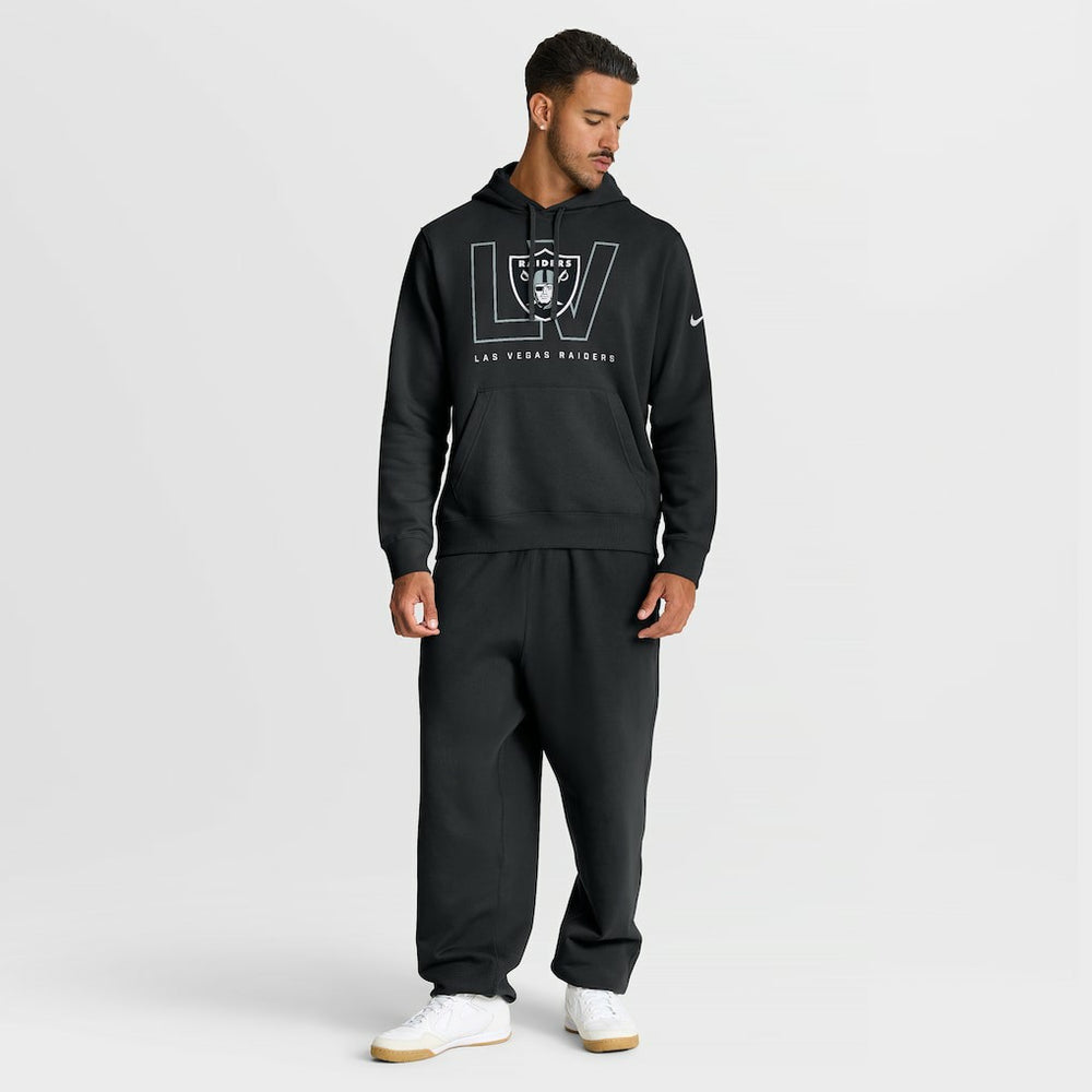 Las Vegas Raiders Busted Play Club Fleece Pullover Hoodie - Black - Nike