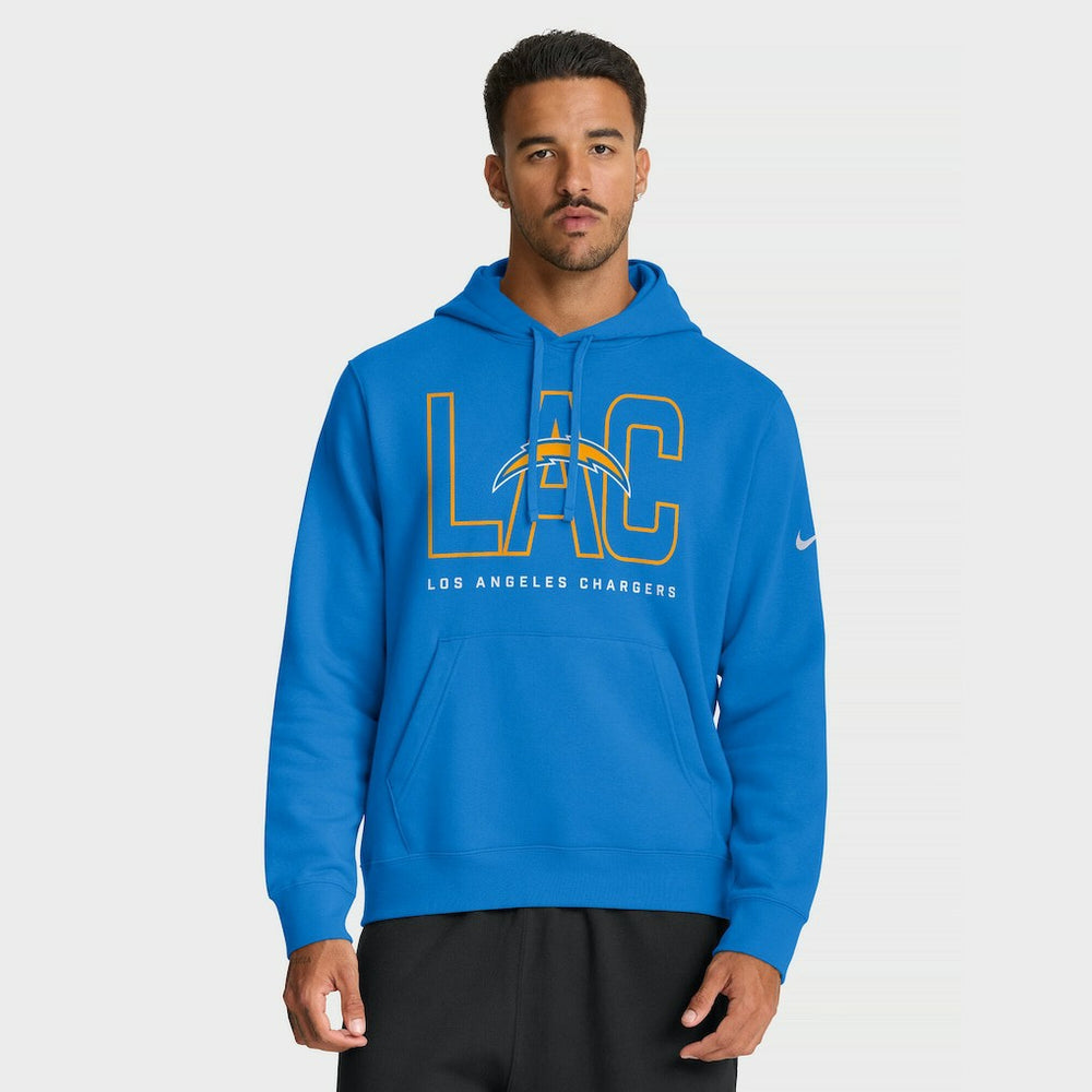 Los Angeles Chargers Busted Play Club Fleece Pullover Hoodie - Powder Blue - Nike