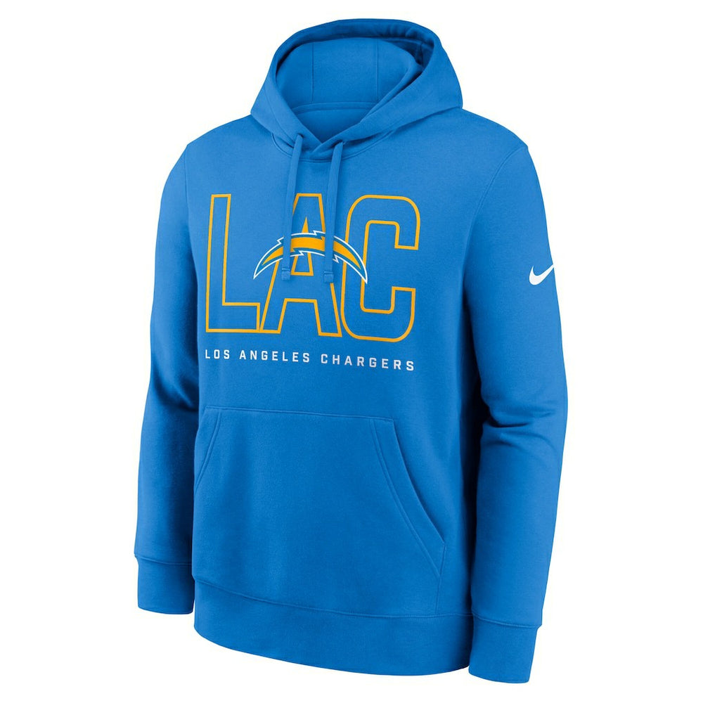 Los Angeles Chargers Busted Play Club Fleece Pullover Hoodie - Powder Blue - Nike
