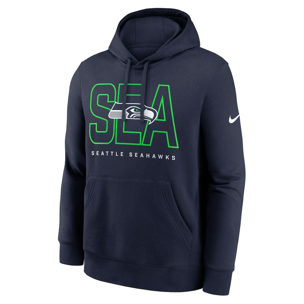 Seattle Seahawks Busted Play Club Fleece Pullover Hoodie - College Navy - Nike