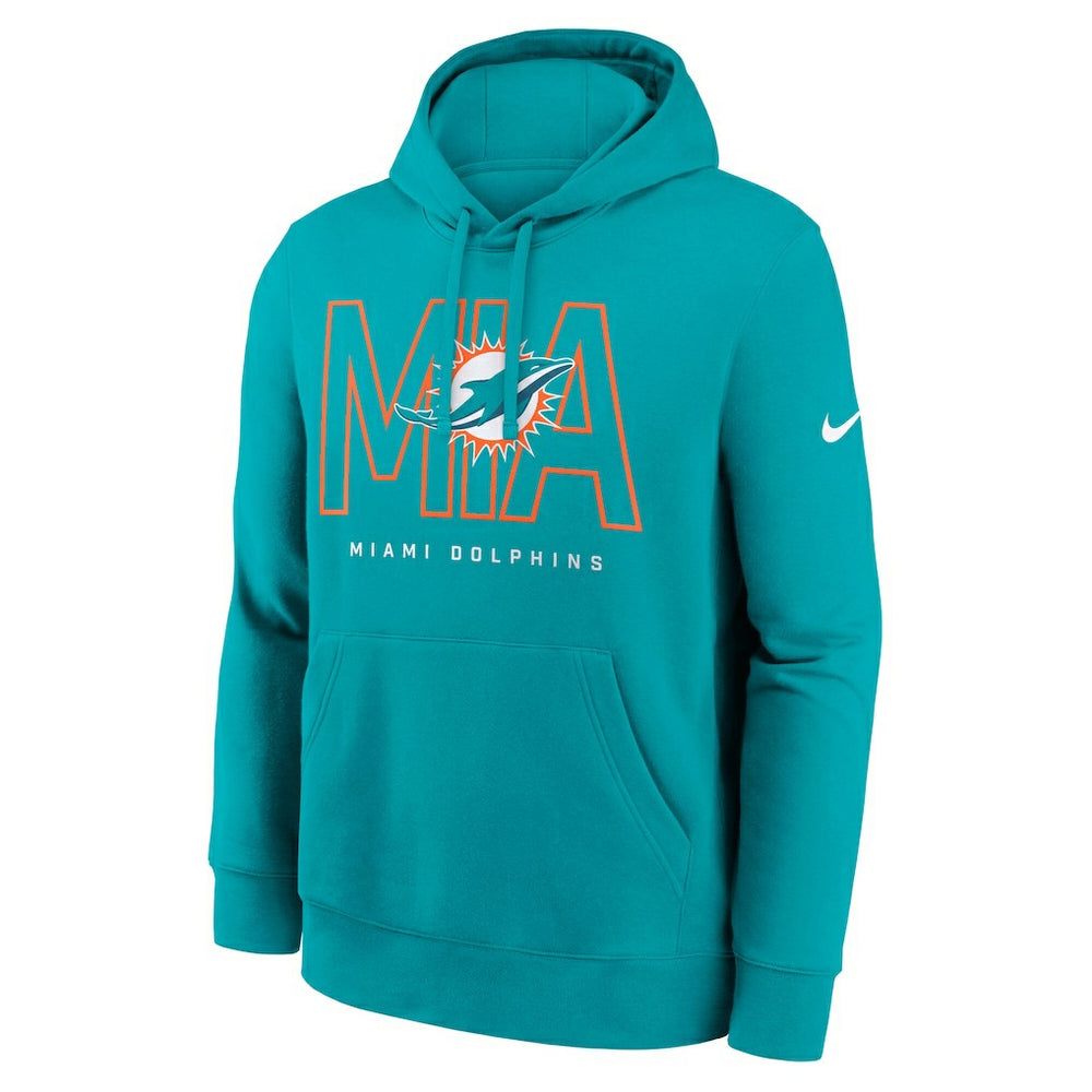 Miami Dolphins Busted Play Club Fleece Pullover Hoodie - Aqua - Nike
