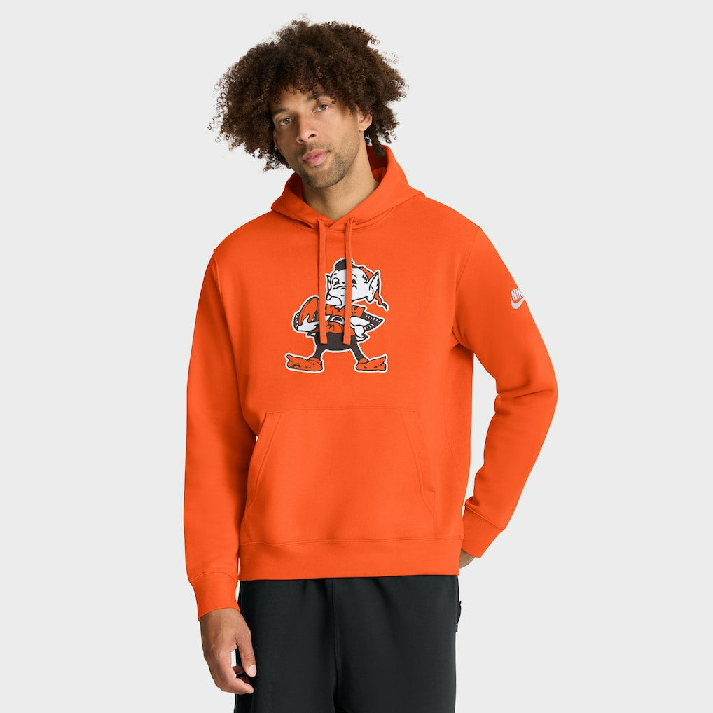 Cleveland Browns Club Fleece Pullover Hoodie - Orange - Nike