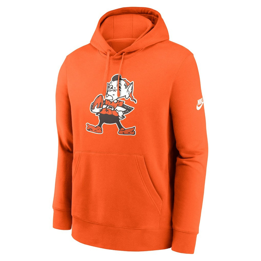 Cleveland Browns Club Fleece Pullover Hoodie - Orange - Nike