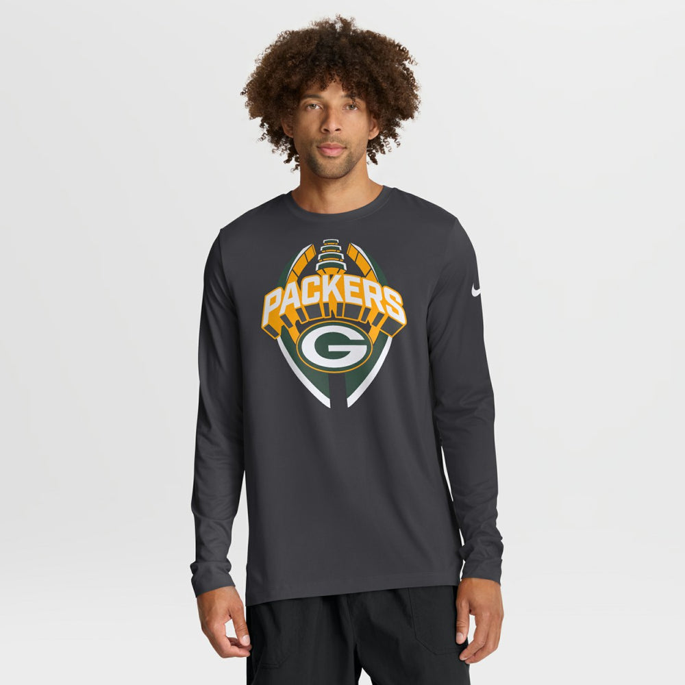 Green Bay Packers Primetime Legend Icon Performance Long Sleeve T-Shirt - Anthracite - Nike