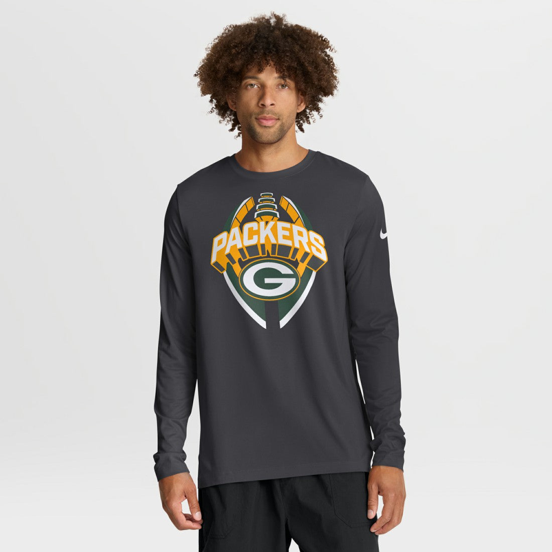 Green Bay Packers Primetime Legend Icon Performance Long Sleeve T-Shirt - Anthracite - Nike