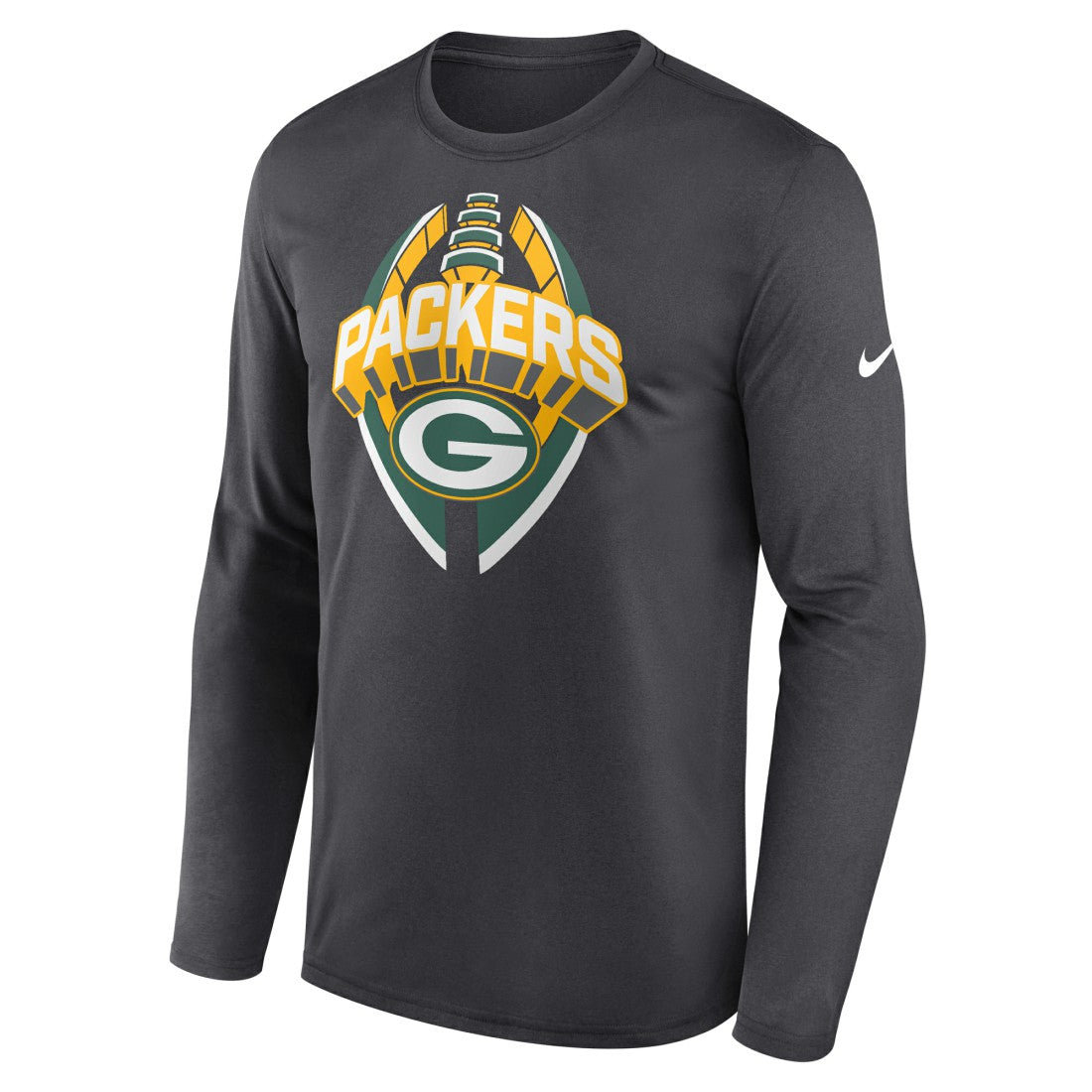 Green Bay Packers Primetime Legend Icon Performance Long Sleeve T-Shirt - Anthracite - Nike