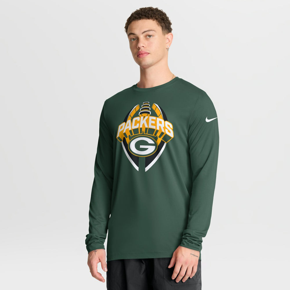 Green Bay Packers Primetime Legend Icon Performance Long Sleeve T-Shirt - Green - Nike