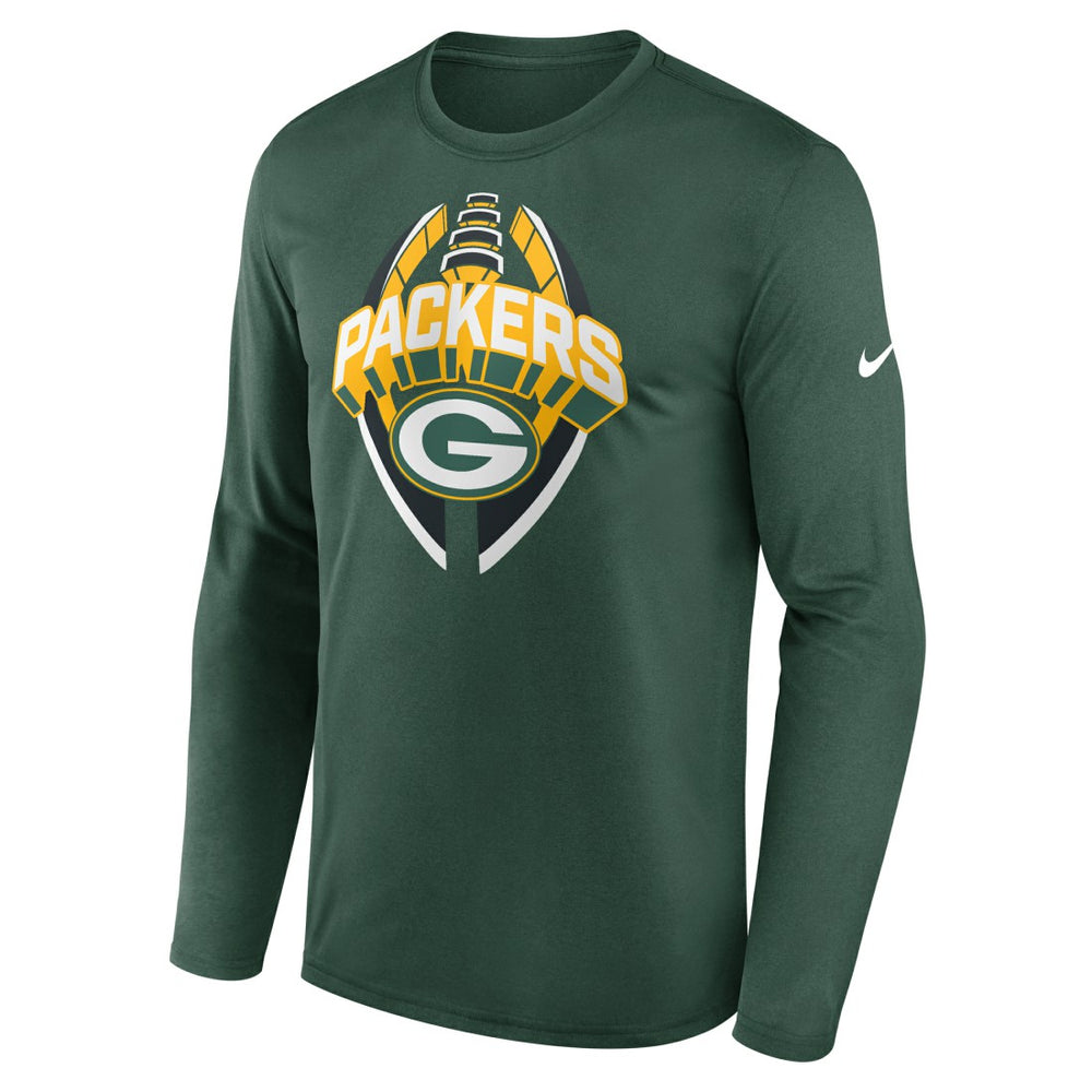 Green Bay Packers Primetime Legend Icon Performance Long Sleeve T-Shirt - Green - Nike