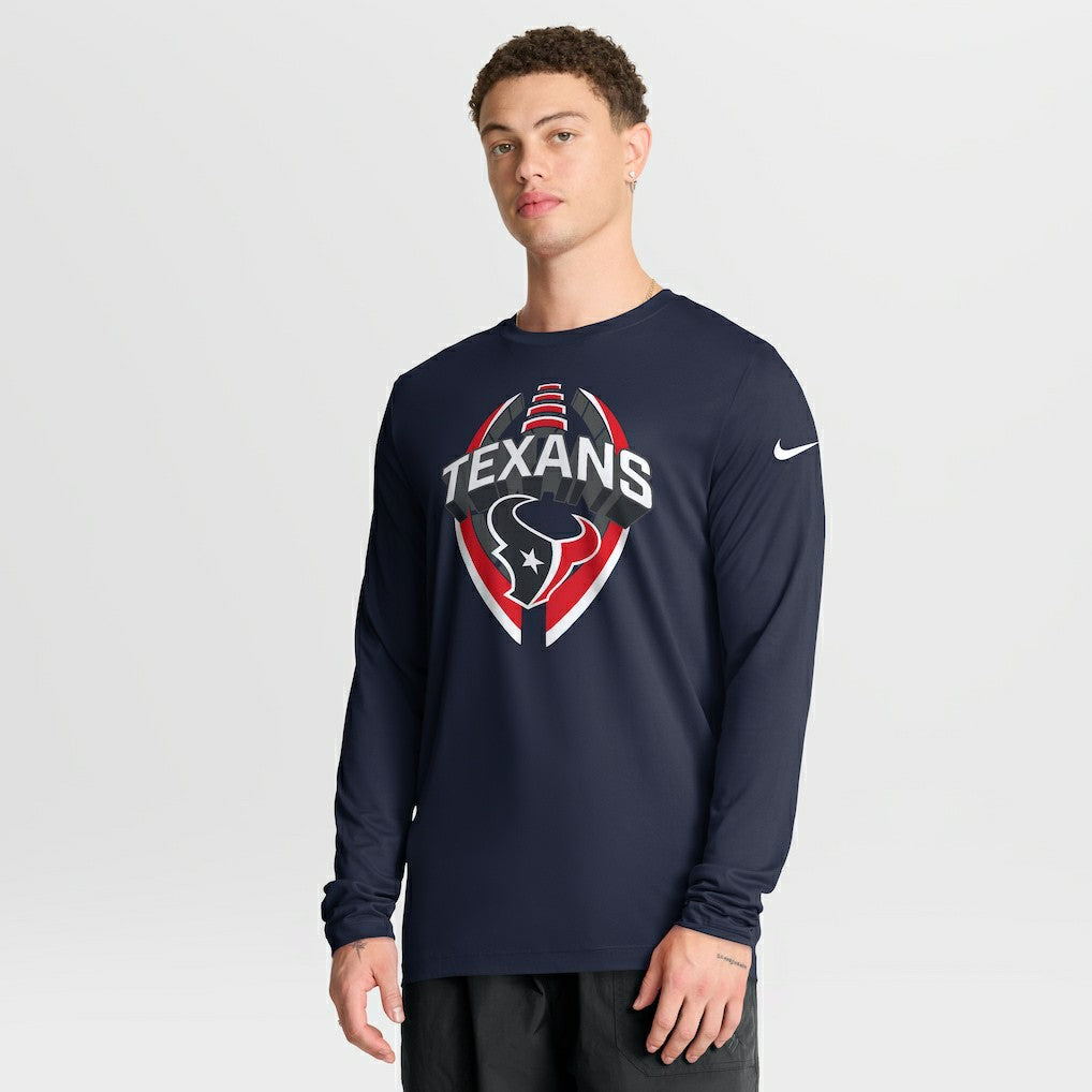 Houston Texans Primetime Legend Icon Performance Long Sleeve T-Shirt - Navy - Nike