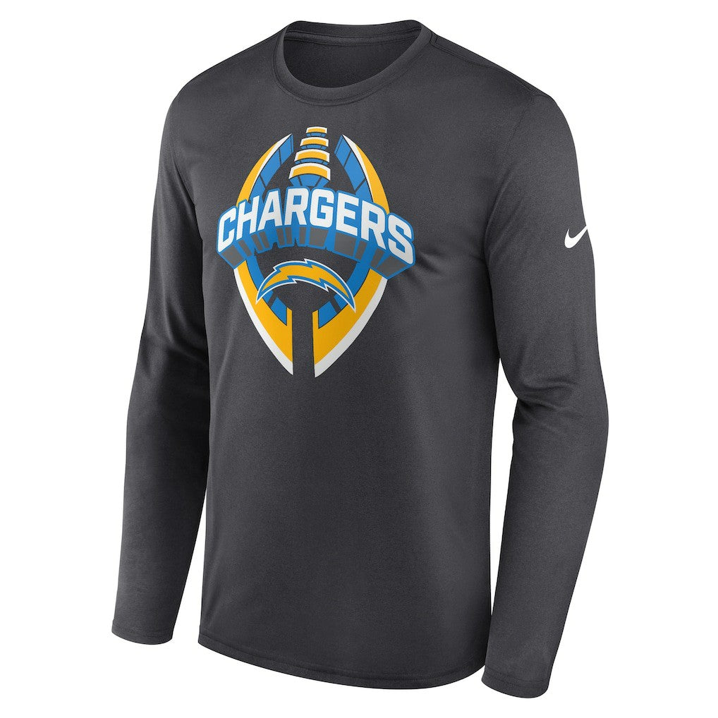 Los Angeles Chargers Primetime Legend Icon Performance Long Sleeve T-Shirt - Anthracite - Nike