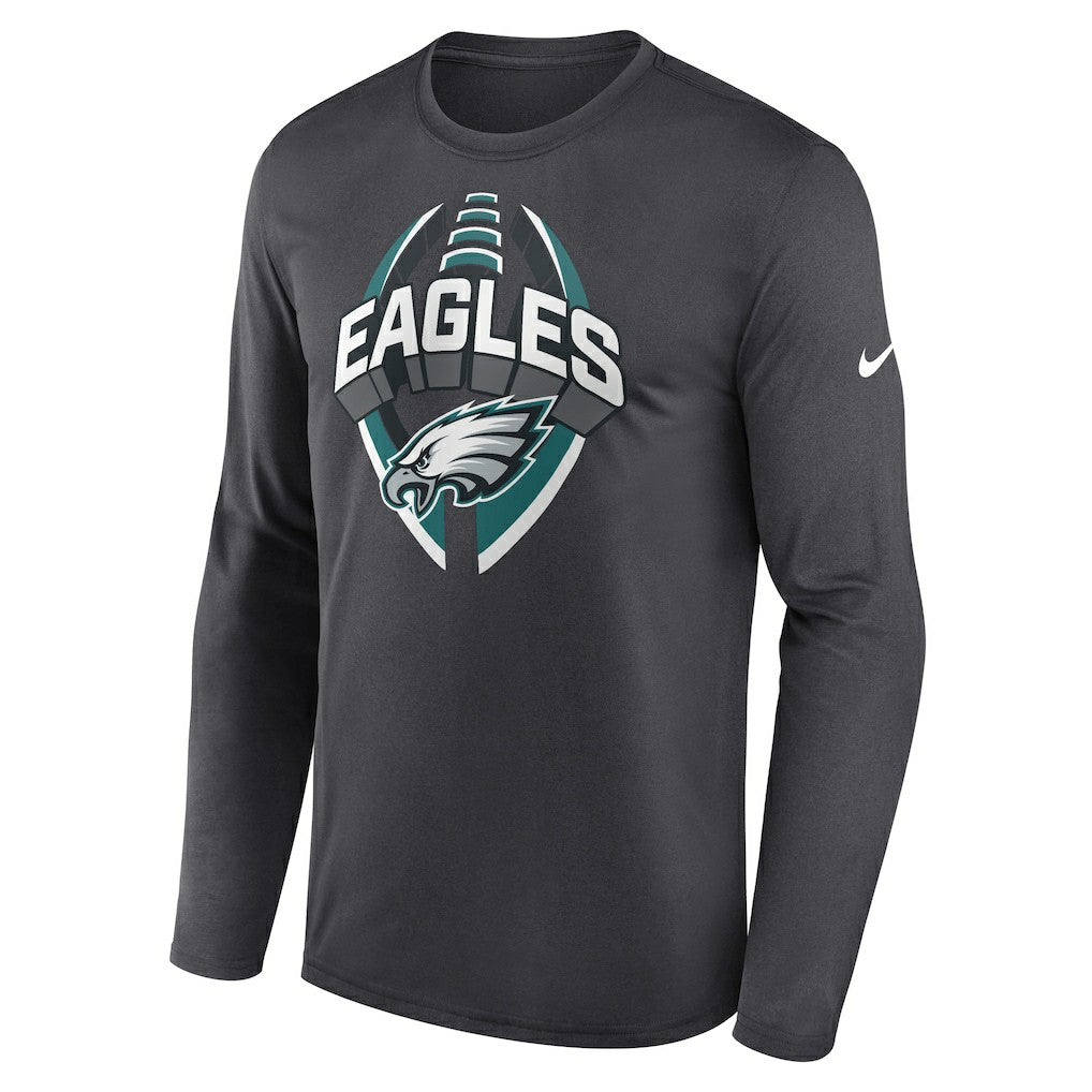 Philadelphia Eagles Primetime Legend Icon Performance Long Sleeve T-Shirt - Anthracite - Nike