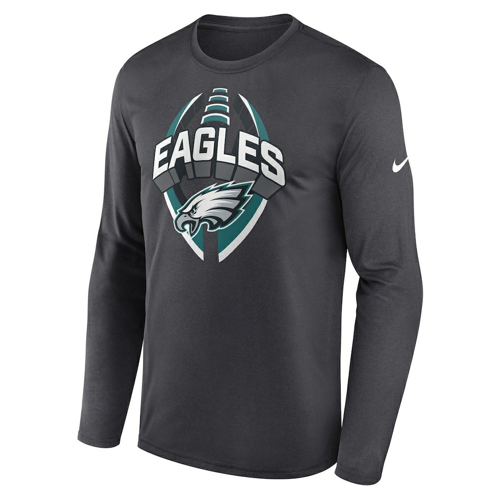 Philadelphia Eagles Primetime Legend Icon Performance Long Sleeve T-Shirt - Anthracite - Nike