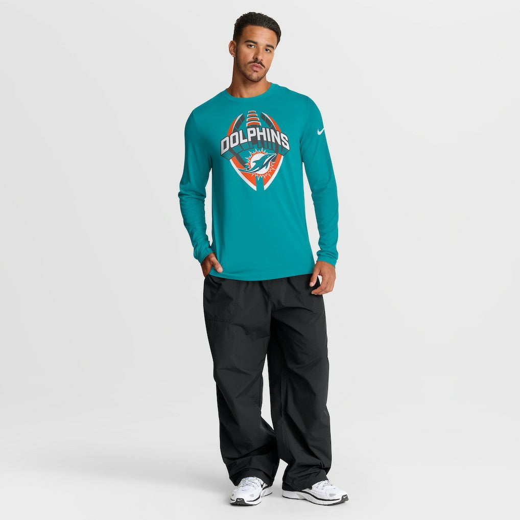 Miami Dolphins Primetime Legend Icon Performance Long Sleeve T-Shirt - Aqua - Nike