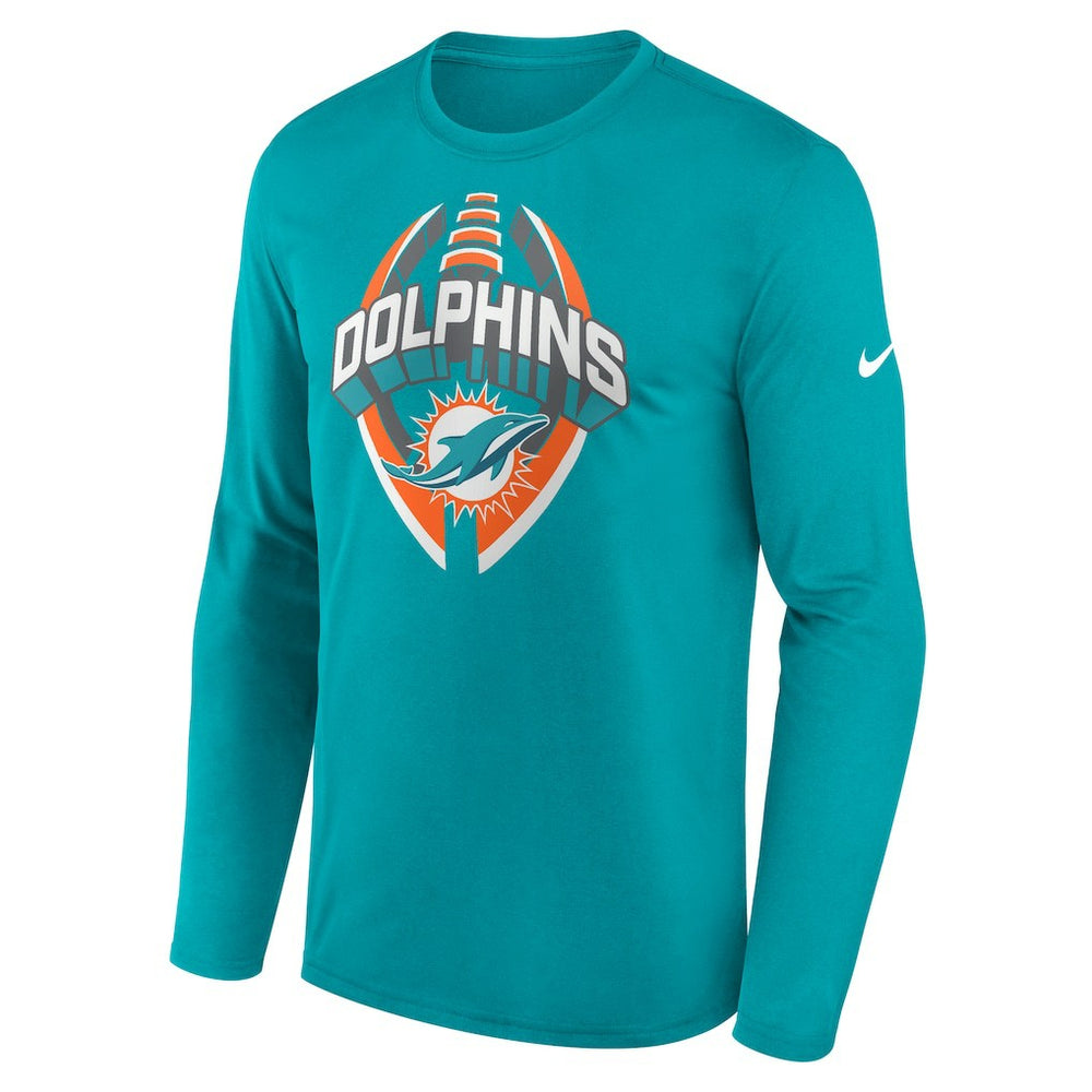 Miami Dolphins Primetime Legend Icon Performance Long Sleeve T-Shirt - Aqua - Nike