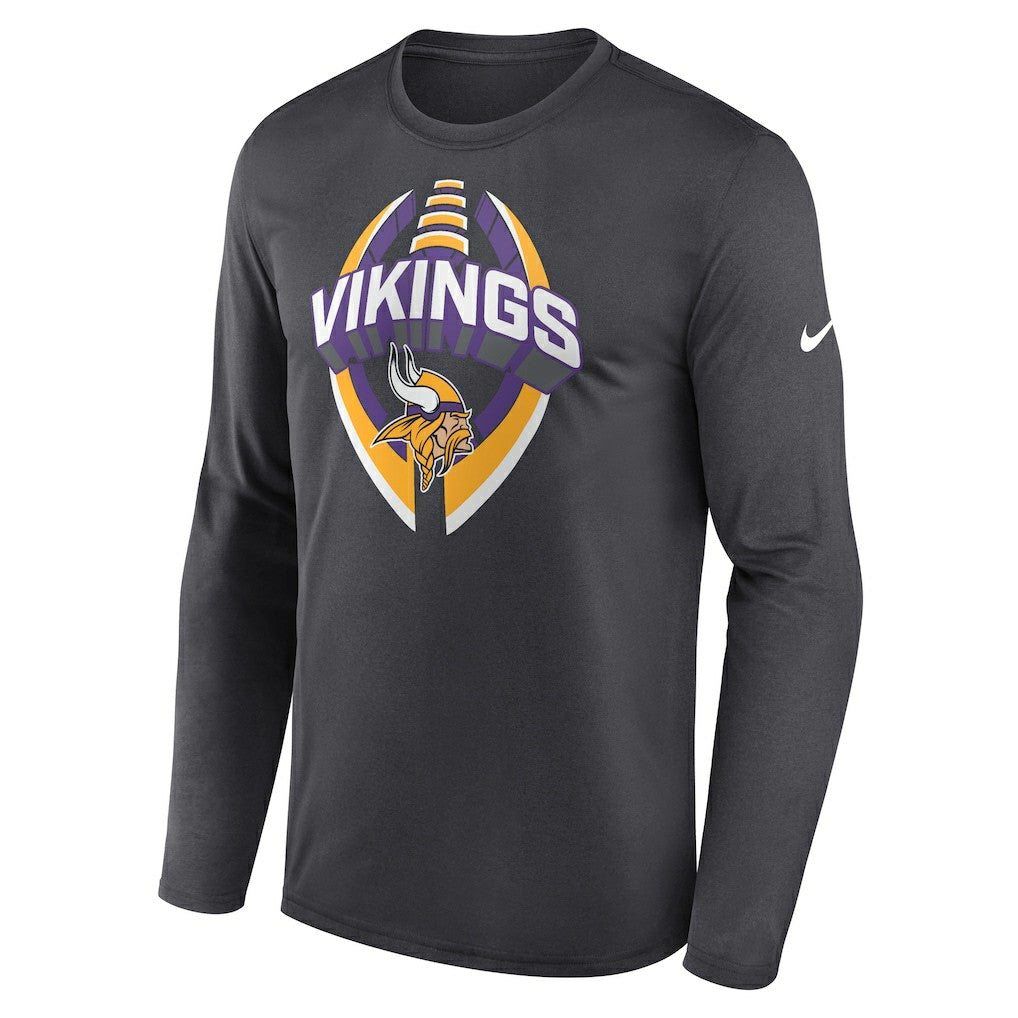 Minnesota Vikings Primetime Legend Icon Performance Long Sleeve T-Shirt - Anthracite - Nike