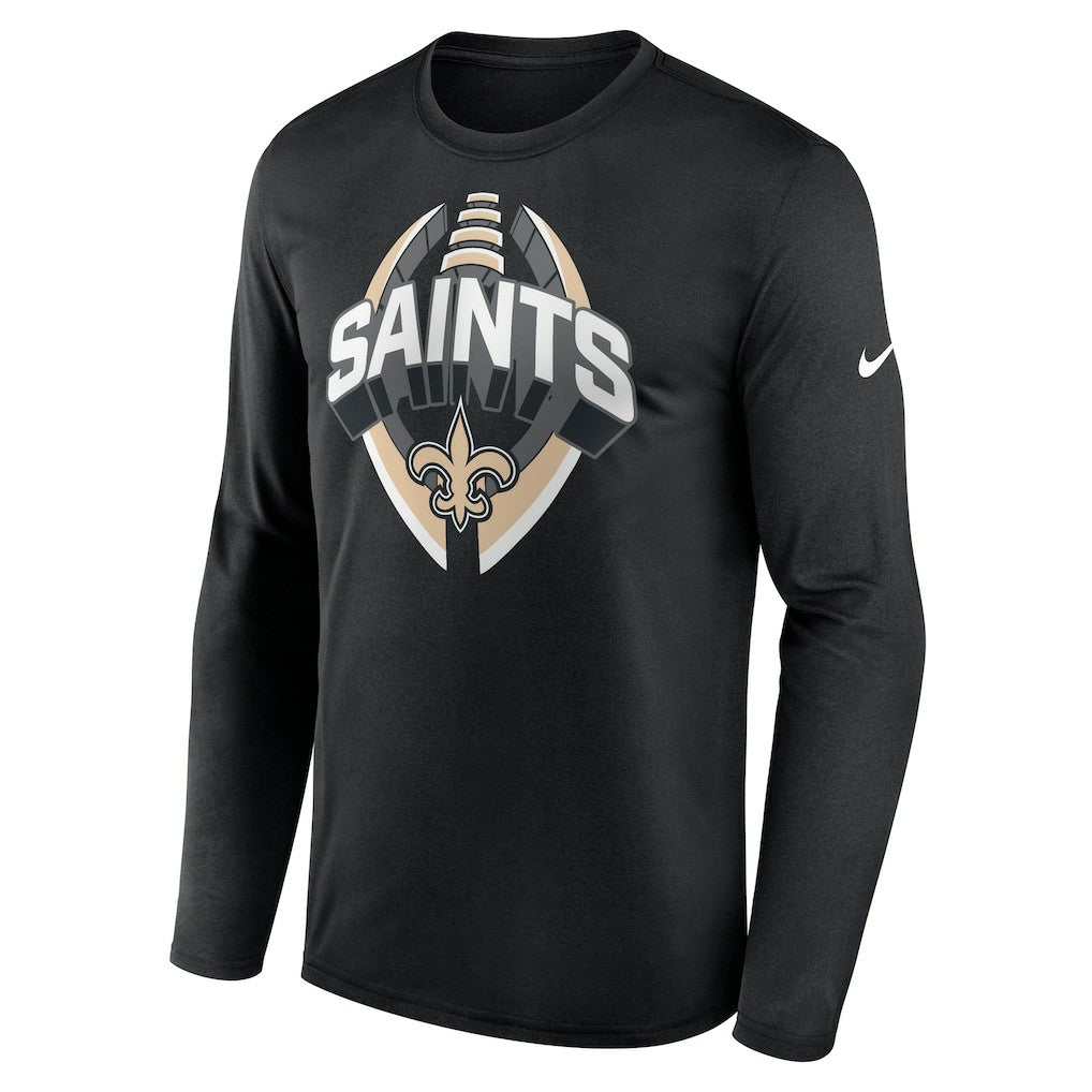 New Orleans Saints Primetime Legend Icon Performance Long Sleeve T-Shirt - Black - Nike