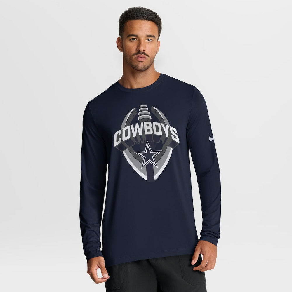Dallas Cowboys Primetime Legend Icon Performance Long Sleeve T-Shirt - Navy - Nike