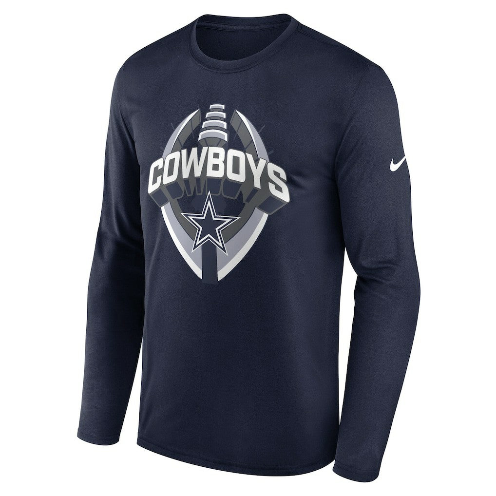 Dallas Cowboys Primetime Legend Icon Performance Long Sleeve T-Shirt - Navy - Nike
