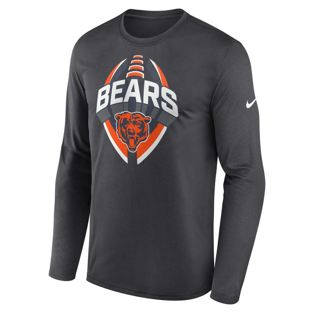 Chicago Bears Primetime Legend Icon Performance Long Sleeve T-Shirt - Anthracite - Nike
