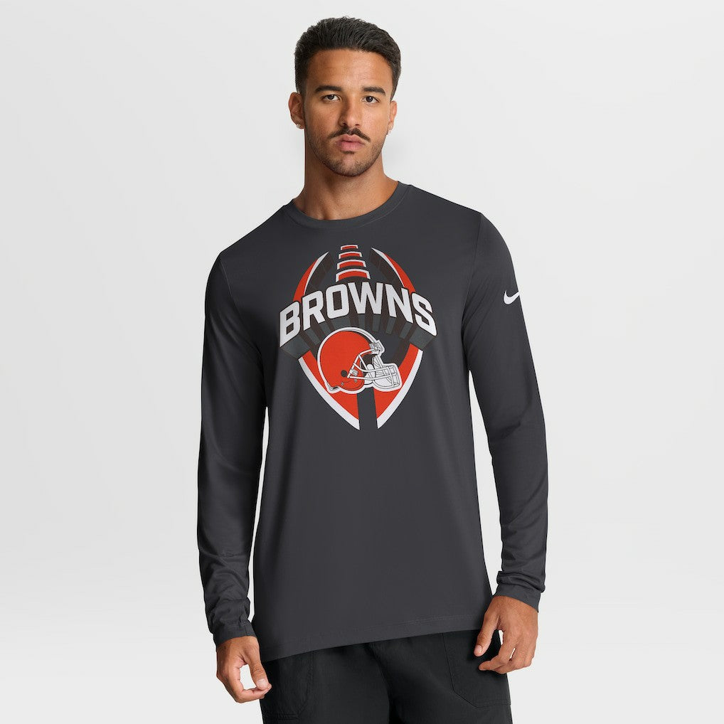 Cleveland Browns Primetime Legend Icon Performance Long Sleeve T-Shirt - Anthracite - Nike