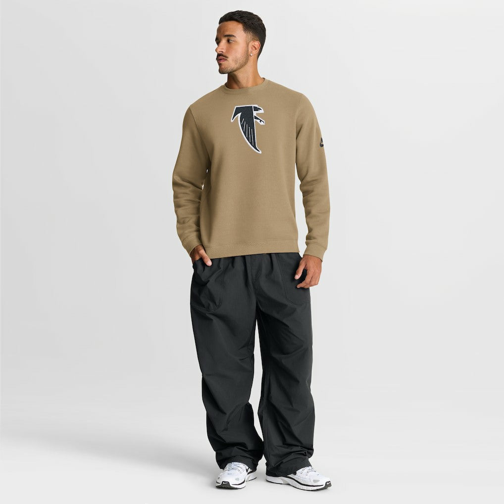 Atlanta Falcons Swing Pass Rewind Club Pullover Sweatshirt - Tan - Nike