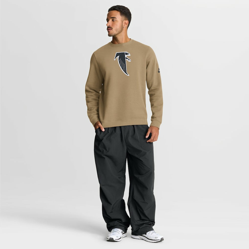Atlanta Falcons Swing Pass Rewind Club Pullover Sweatshirt - Tan - Nike