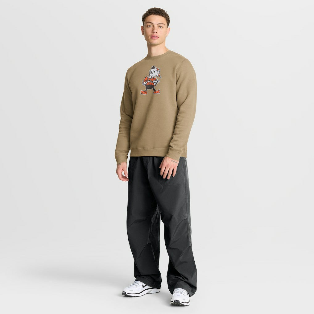Cleveland Browns Swing Pass Rewind Club Pullover Sweatshirt - Brown - Nike