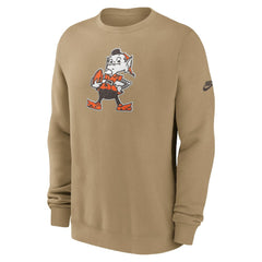 Cleveland Browns Swing Pass Rewind Club Pullover Sweatshirt - Brown - Nike
