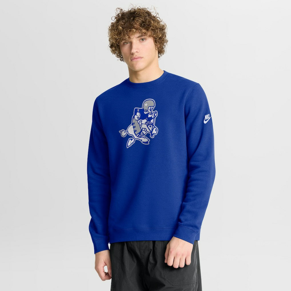 Dallas Cowboys Swing Pass Rewind Club Pullover Sweatshirt - Royal - Nike