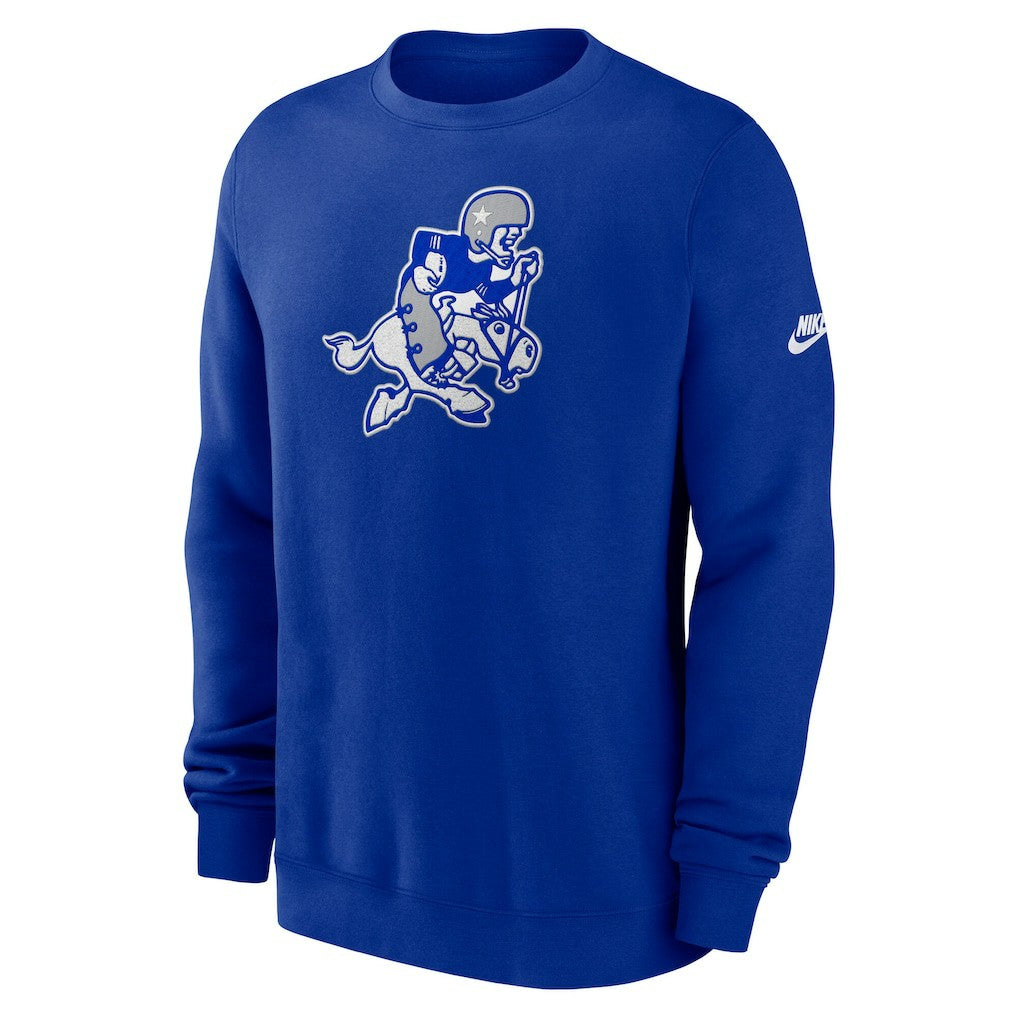 Dallas Cowboys Swing Pass Rewind Club Pullover Sweatshirt - Royal - Nike