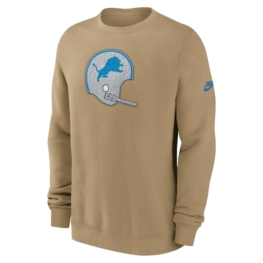 Detroit Lions Swing Pass Rewind Club Pullover Sweatshirt - Tan - Nike