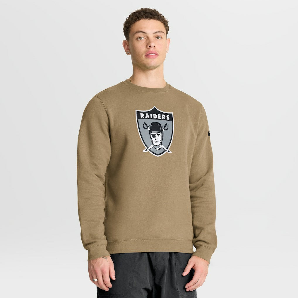 Las Vegas Raiders Swing Pass Rewind Club Pullover Sweatshirt - Tan - Nike