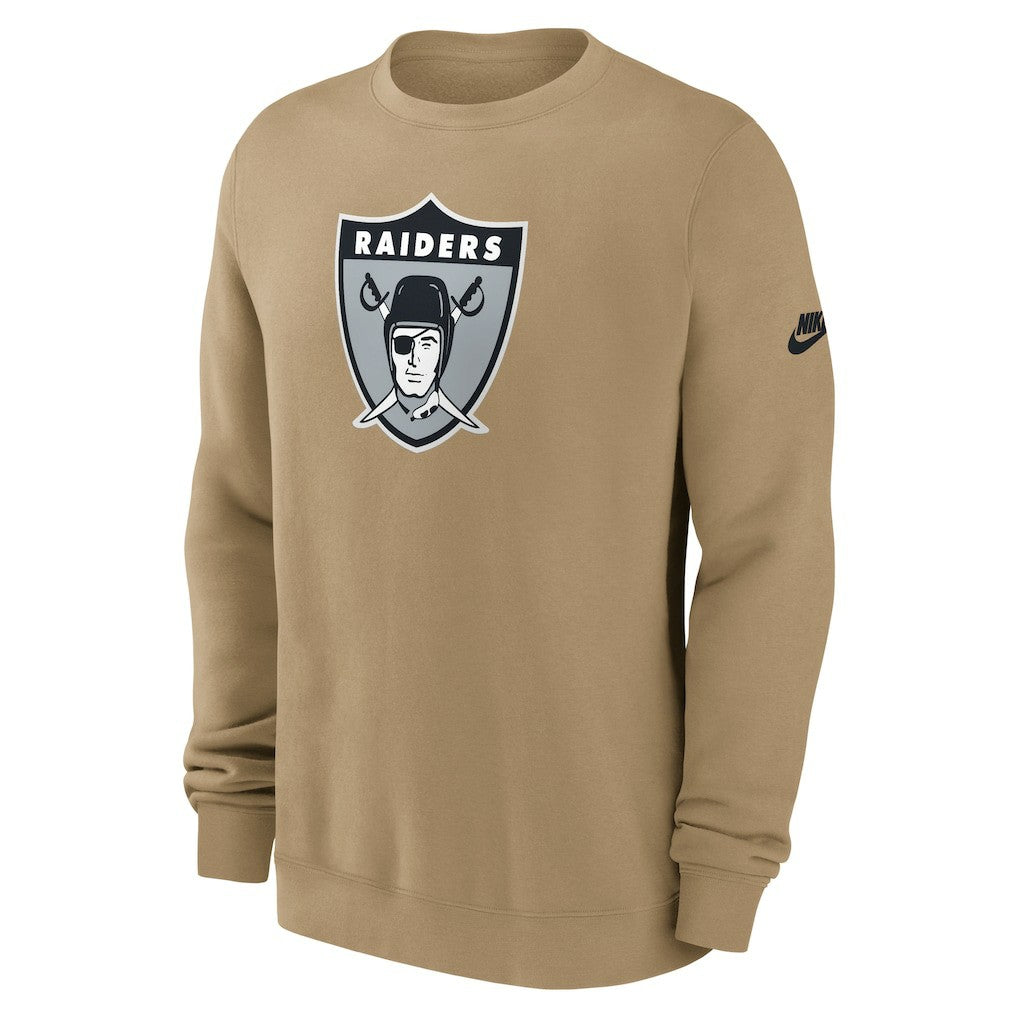 Las Vegas Raiders Swing Pass Rewind Club Pullover Sweatshirt - Tan - Nike