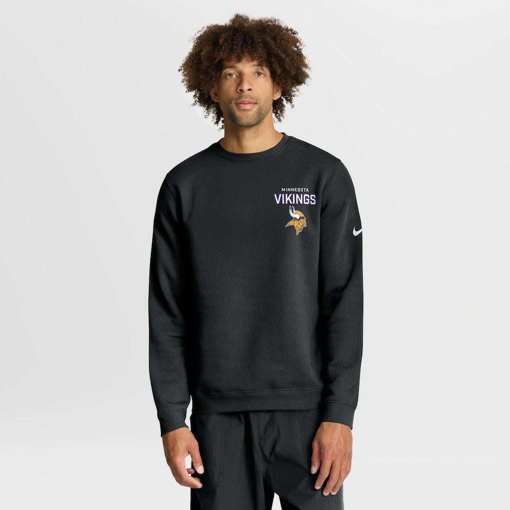 Minnesota Vikings Primetime Club Fleece Pullover Sweatshirt - Black - Nike