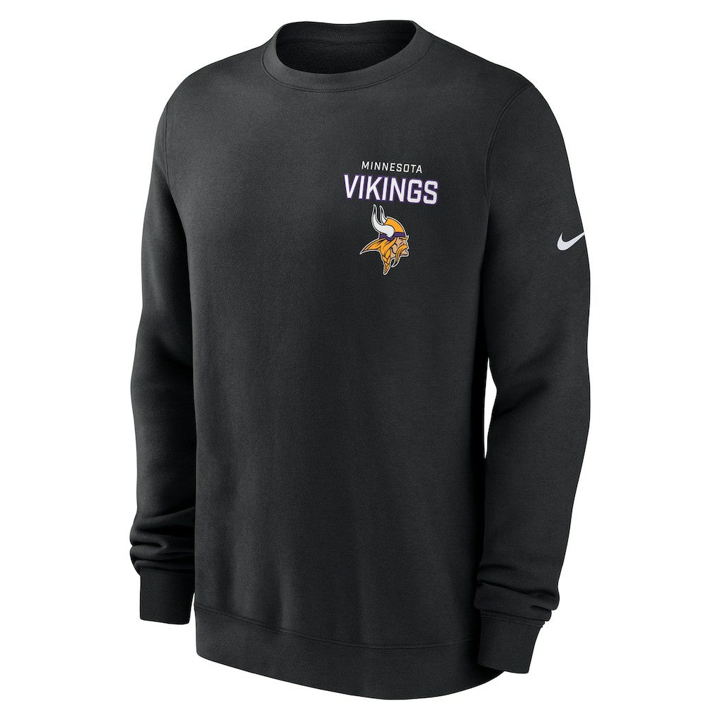Minnesota Vikings Primetime Club Fleece Pullover Sweatshirt - Black - Nike