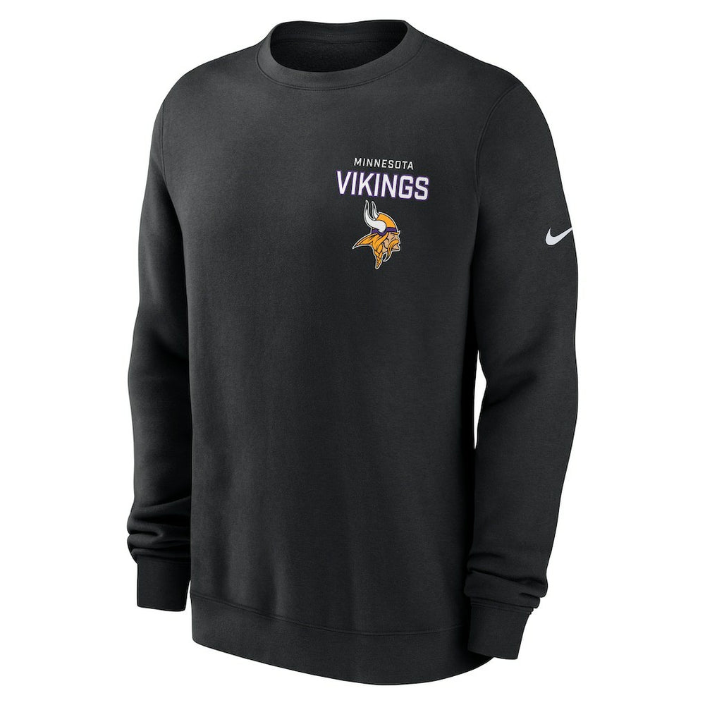 Minnesota Vikings Primetime Club Fleece Pullover Sweatshirt - Black - Nike